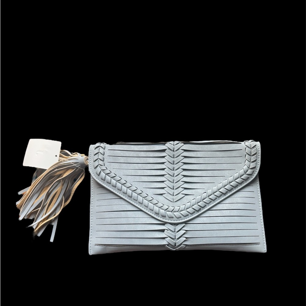 J Brand Blue/ Gray Crossbody Bag with Tassel